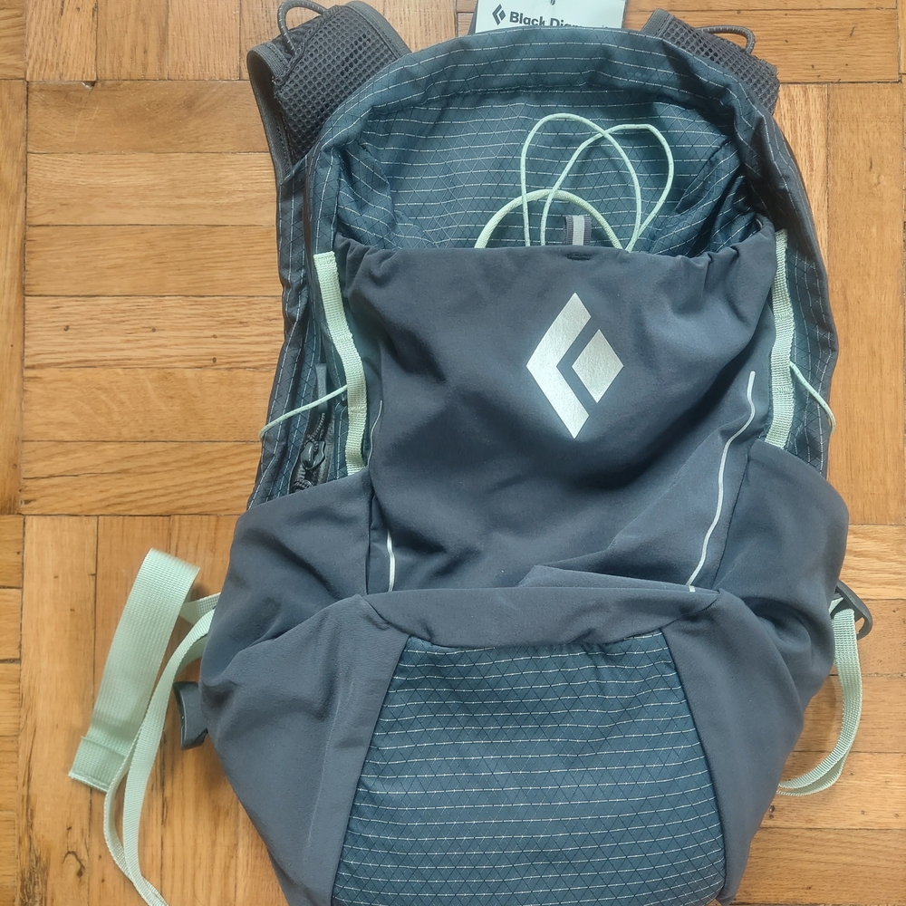 Black Diamond Black Backpack with Light Green Accents
